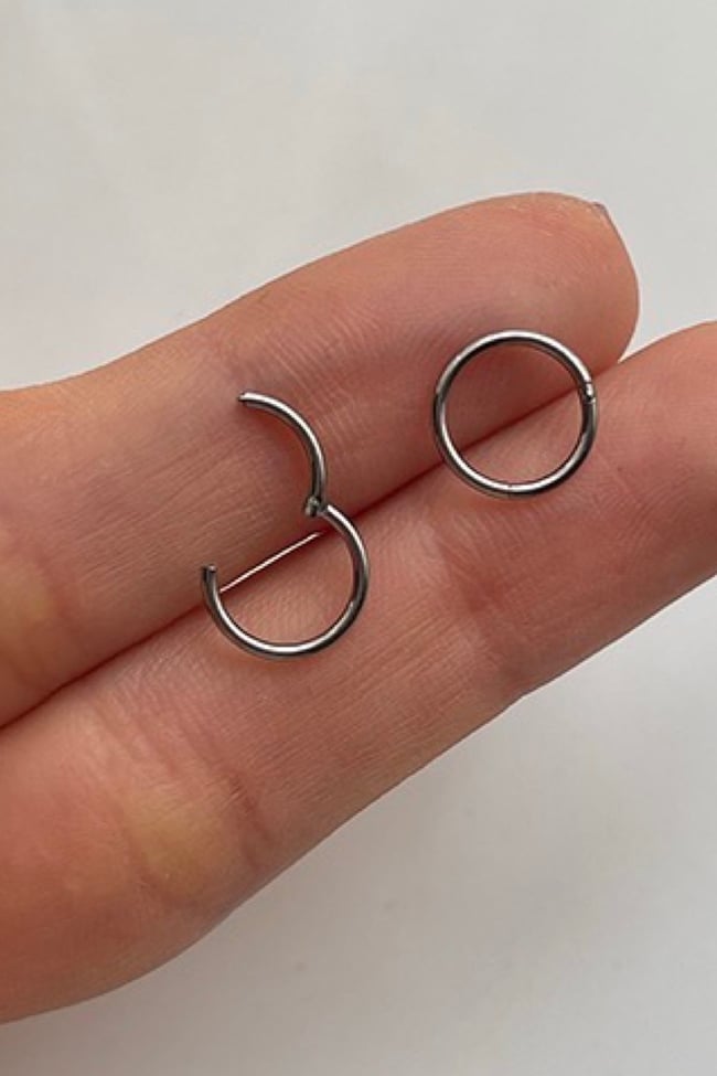 Klipsli 1 MM İnce Barlı, Cerrahi Çelik, Kararmaz, Antialerjik Halka Piercing Hızma Helix, Tragus