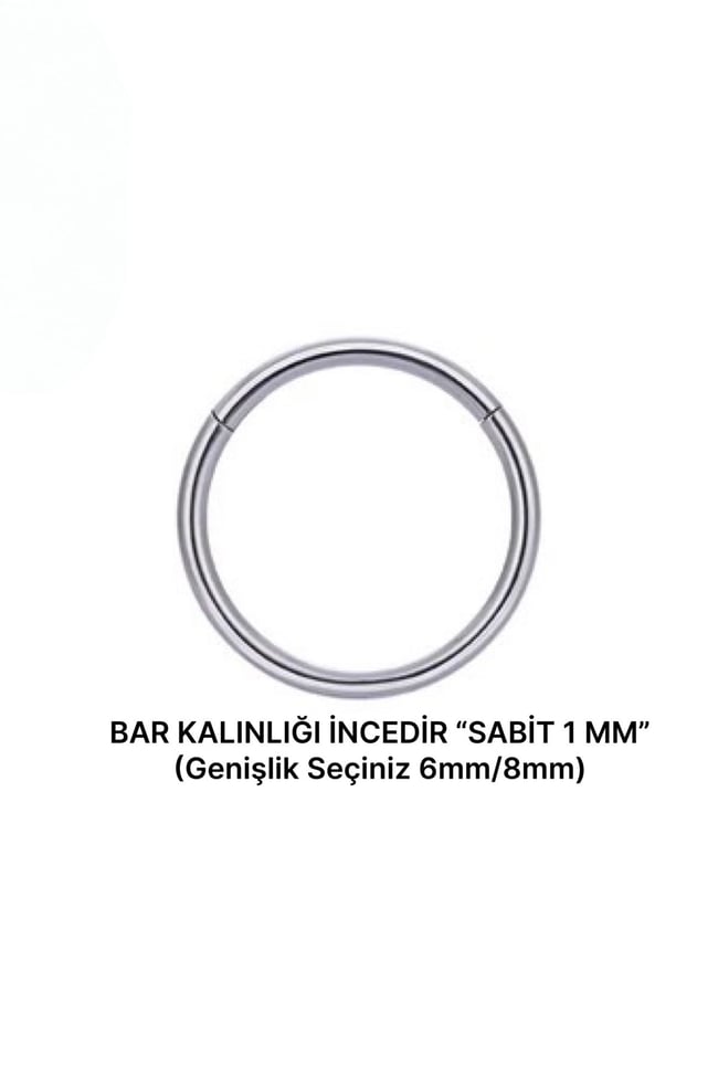 Klipsli 1 MM İnce Barlı, Cerrahi Çelik, Kararmaz, Antialerjik Halka Piercing Hızma Helix, Tragus