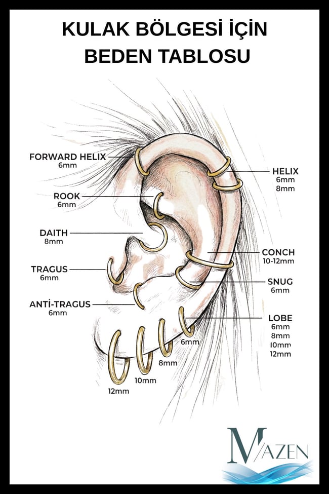 Kristal Taşlı Akrilik Kaplamalı Kararmaz Cerrahi Çelik Nal Piercing ( Beden Seçenekli)