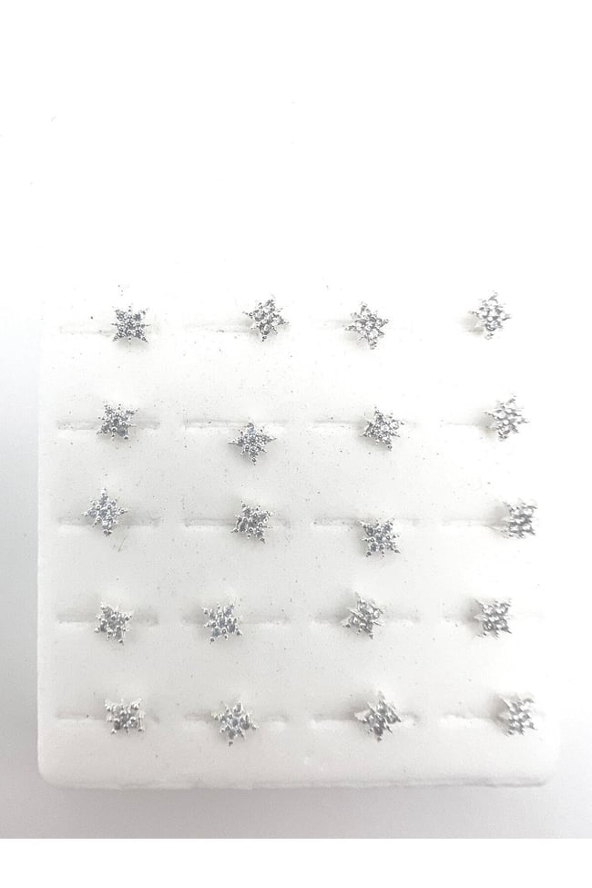 Kutup Yıldızı | 925 Ayar Gümüş Tekli Hızma | Minimalist Burun Piercing | Kadın Takı Aksesuar