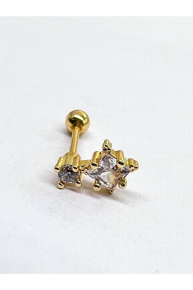 Kutup Yıldızı Çelik Tragus Kıkırdak Helix Piercing Gold Renk 1 Adet