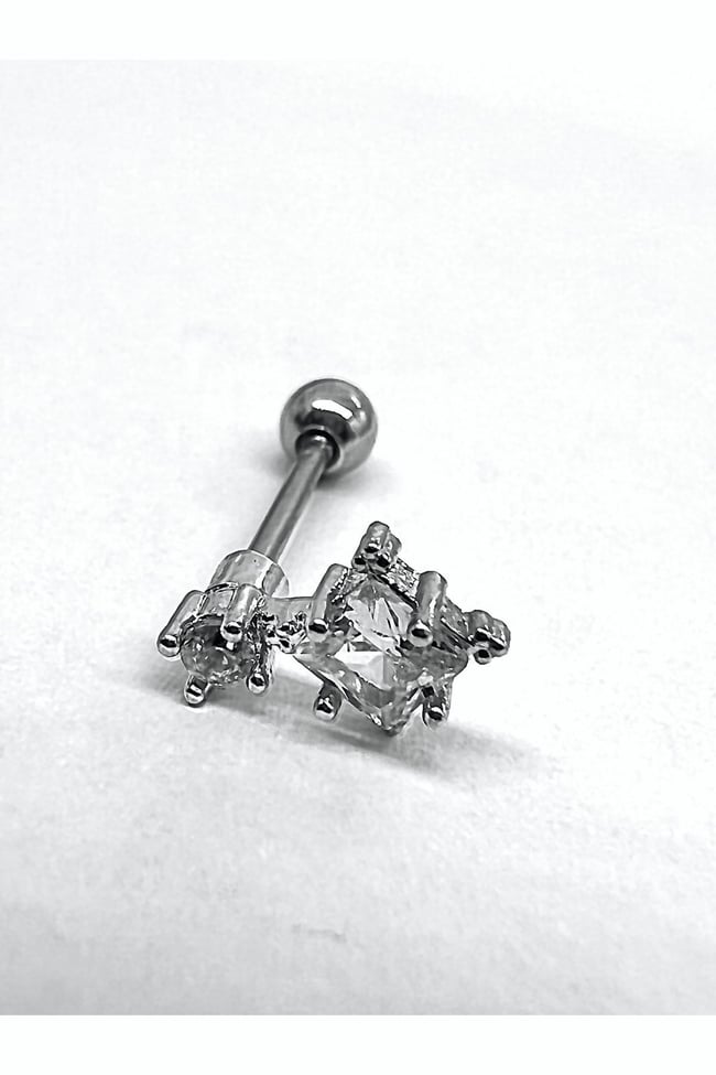 Kutup Yıldızı Çelik Tragus Kıkırdak Helix Piercing Gümüş Renk 1 Adet