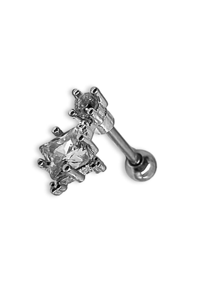 Kutup Yıldızı Çelik Tragus Kıkırdak Helix Piercing Gümüş Renk 1 Adet