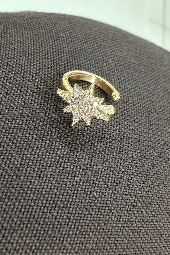 Kutup Yıldızı Earcuff Kıkırdak Küpe Delik Gerektirmeyen Küpe Gold Renk