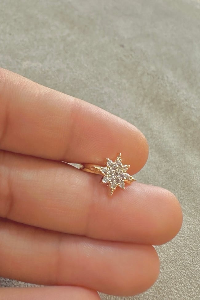 Kutup Yıldızı Earcuff Kıkırdak Küpe Delik Gerektirmeyen Küpe Gold Renk