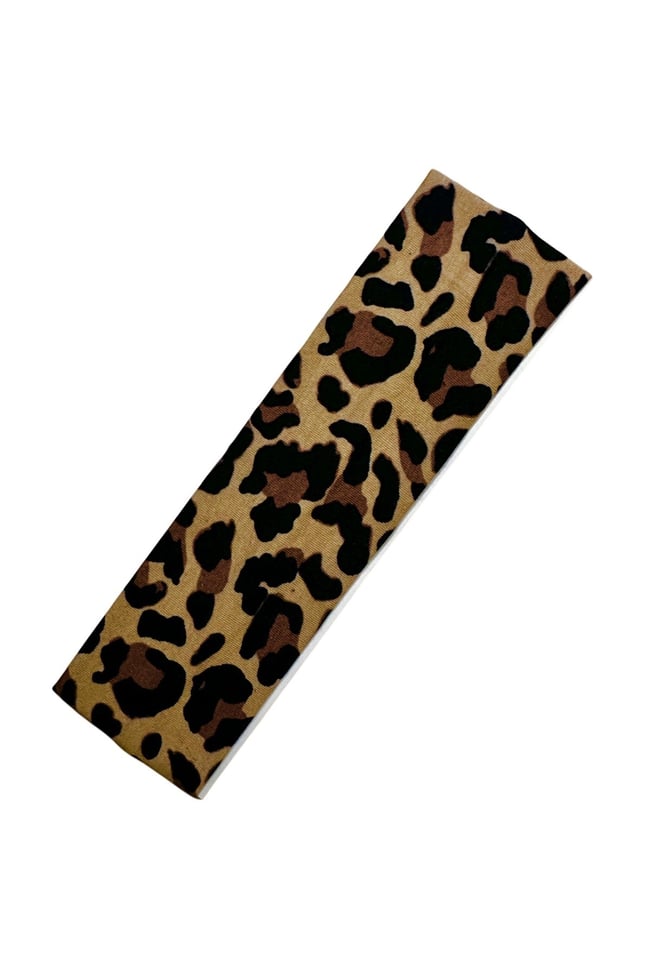 Leopar Desenli Çok Amaçlı Penye Sporcu Bandı Saç Kafa Bandanası Yoga Ter Bandı Unisex