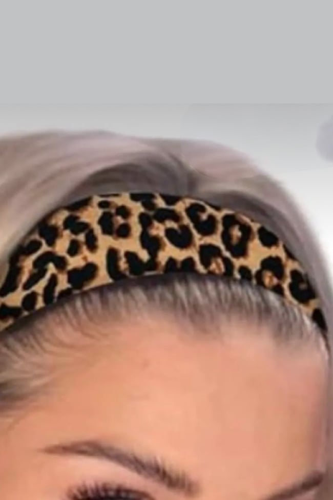 Leopar Desenli Çok Amaçlı Penye Sporcu Bandı Saç Kafa Bandanası Yoga Ter Bandı Unisex