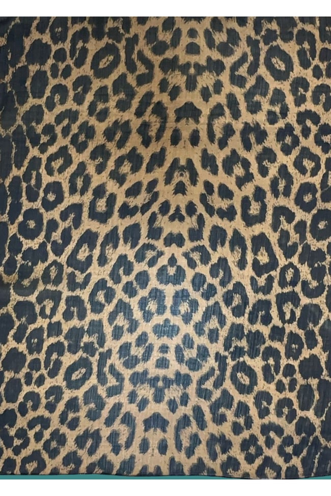 Leopar Desenli Şifon Fular 45x45 Saç, Çanta, Bilek, Boyun Aksesuarı