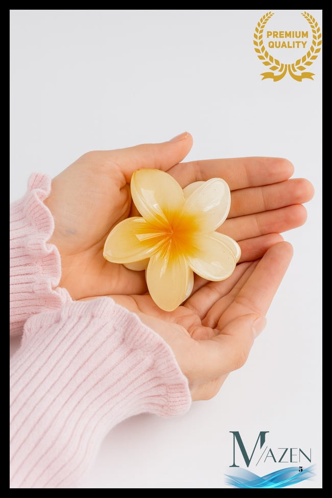 Lotus Çiçek Mandal Toka | Büyük Boy | Dayanıklı Kaliteli İthal Saç Aksesuarı