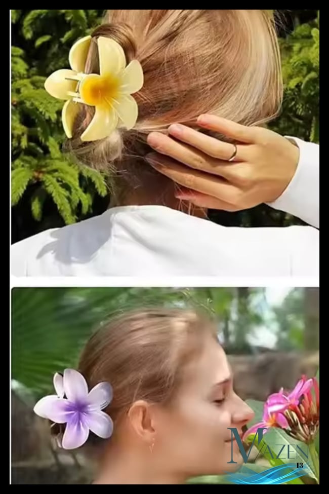 Lotus Çiçek Mandal Toka | Büyük Boy | Dayanıklı Kaliteli İthal Saç Aksesuarı
