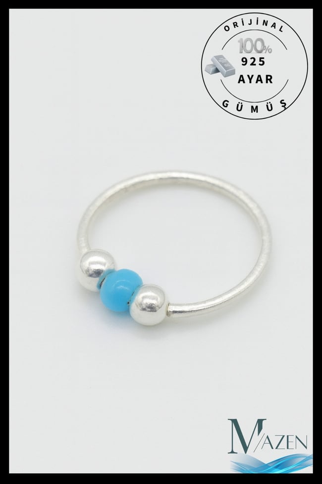 Mavi Toplu Halka | 925 Ayar Gümüş Tekli Hızma | Minimalist Burun Piercing | Kadın Takı Aksesuar