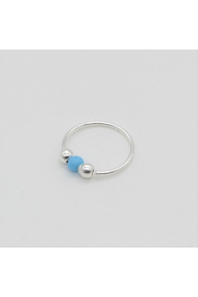 Mavi Toplu Halka | 925 Ayar Gümüş Tekli Hızma | Minimalist Burun Piercing | Kadın Takı Aksesuar