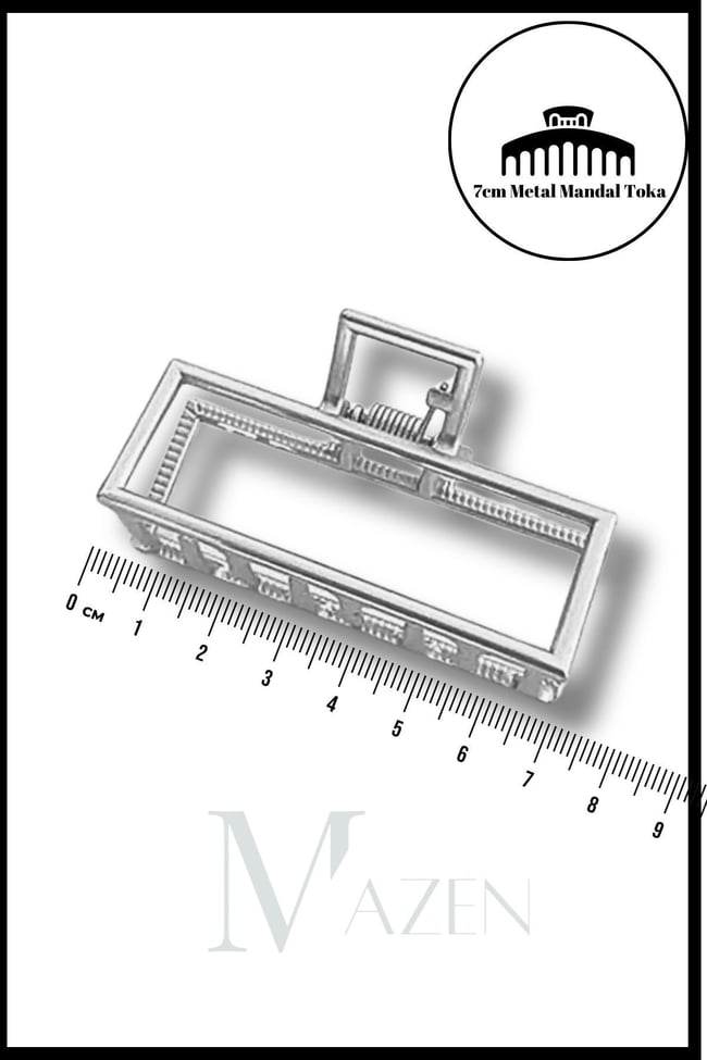 Metal, Dikdörtgen , Mandal Toka - Kırılmaz Saç Tokası- Kadın Toka 7 Cm