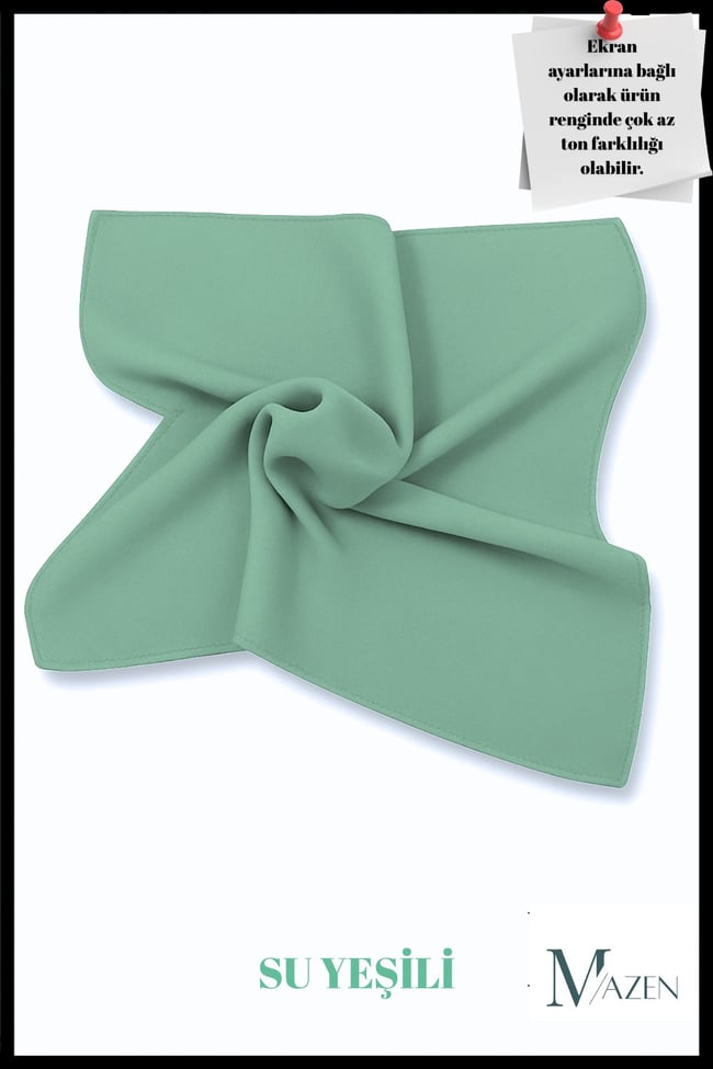 Mint Yeşili Renkli Düz Şifon Fular Çok Amaçlı 45x45 cm