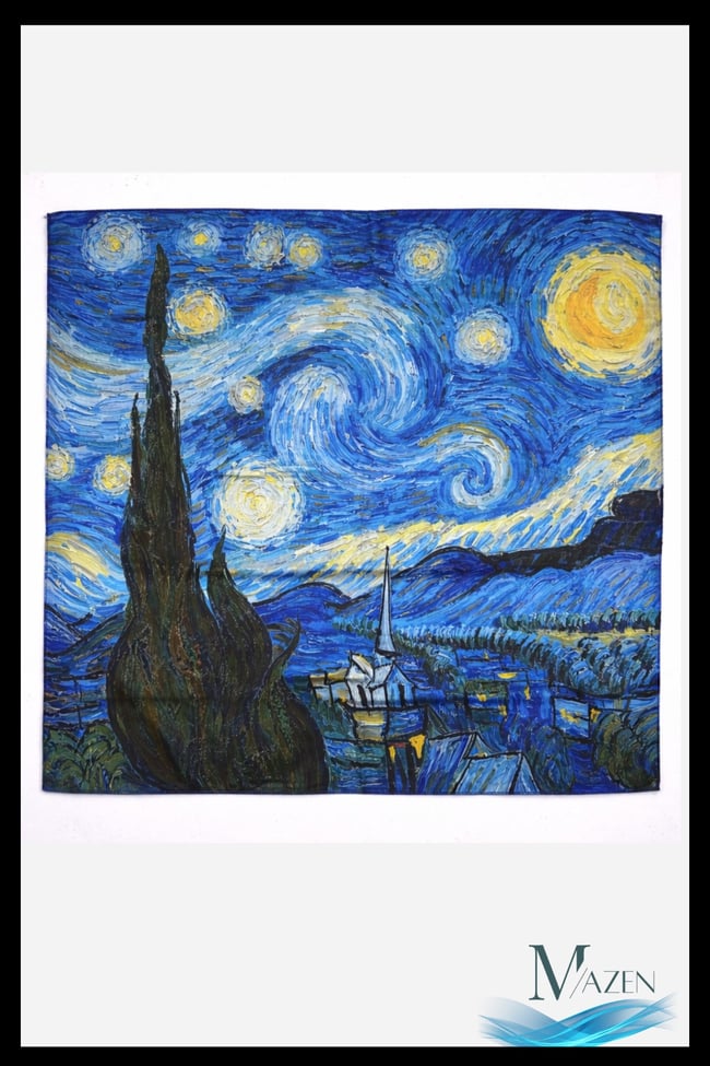 Nazar Boncuk Desenli Fular | İpeksi Saten Doku | 55x55 cm Kare Kadın Aksesuar