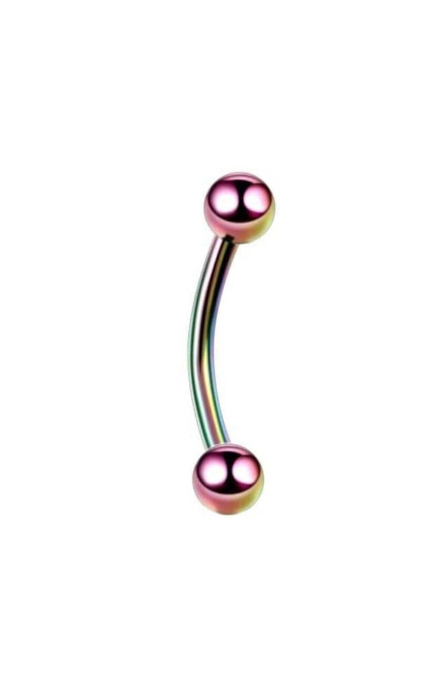 Neon 316L Çelik Kavisli Kaş Piercing Labret | 6-8-10 mm Beden Seçenekli