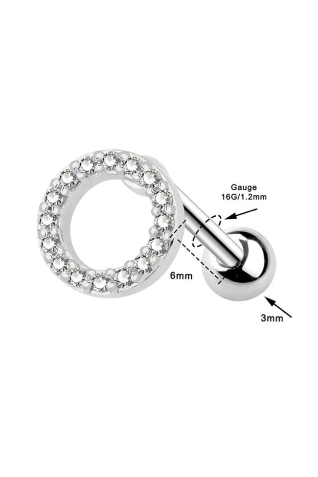 Oval Model Çelik Tragus Kıkırdak Helix Piercing Gold Renk 1 Adet
