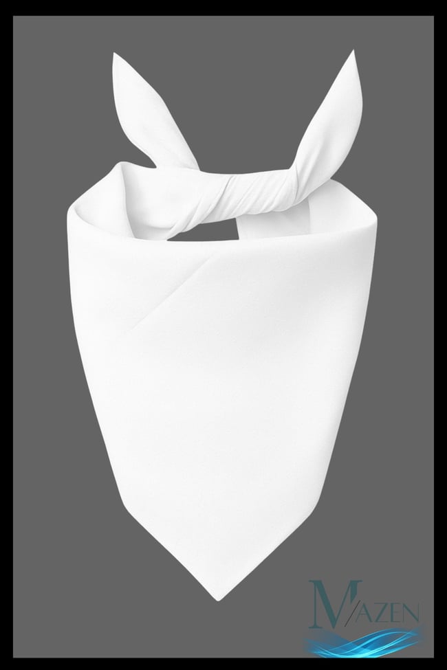 Pamuklu Düz Beyaz Çok Amaçlı Bandana Fular 50x50