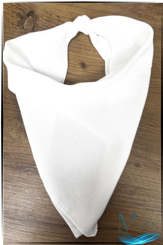 Pamuklu Düz Beyaz Çok Amaçlı Bandana Fular 50x50