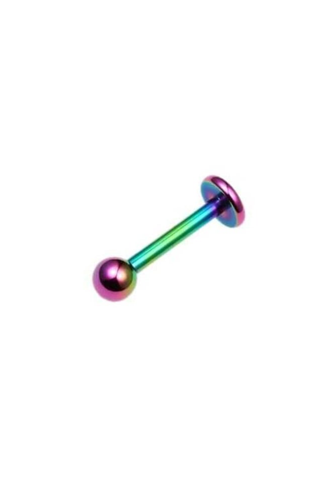 Paslanmaz Kararmaz Cerrahi Çelik Labret Dudak Tragus Kıkırdak Piercing Neon Kısa Boy