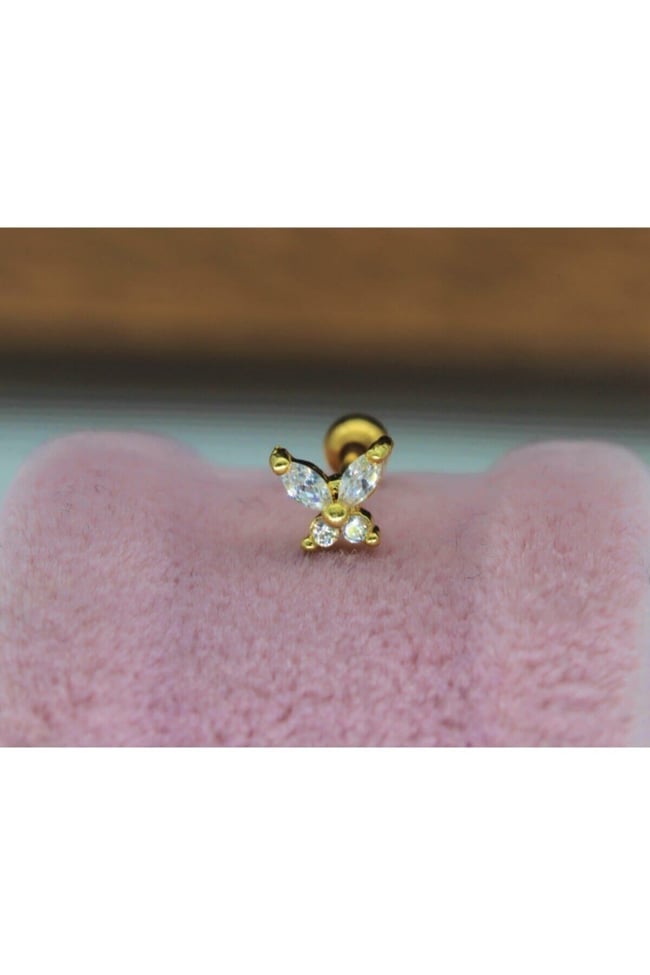 Paslanmaz Kararmaz Cerrahi Çelik Tragus, Kıkırdak, Helix 8 Mm Piercing (ÇİFT TARAFLI AÇILABİLİR)
