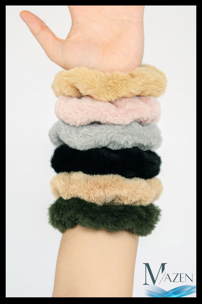 Peluş Lastik Toka | Yumuşak Kadife Görünümlü | Kadın Saç Aksesuarı | Scrunchie