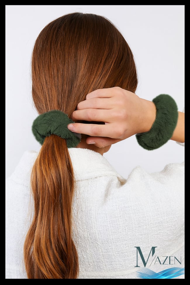 Peluş Lastik Toka | Yumuşak Kadife Görünümlü | Kadın Saç Aksesuarı | Scrunchie