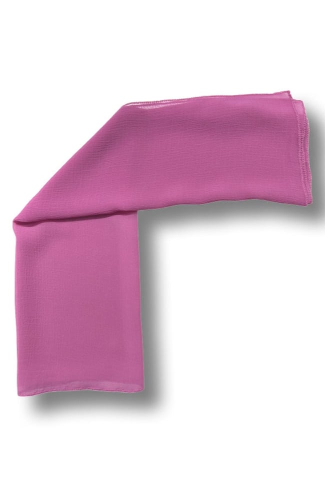 Pembe Renkli Düz Şifon Fular Çok Amaçlı Aksesuar