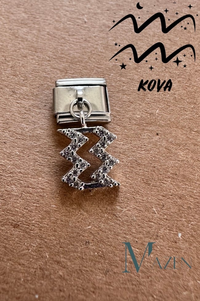 Sallantılı Burç İtalyan Bileklik Charmı KOVA BURCU