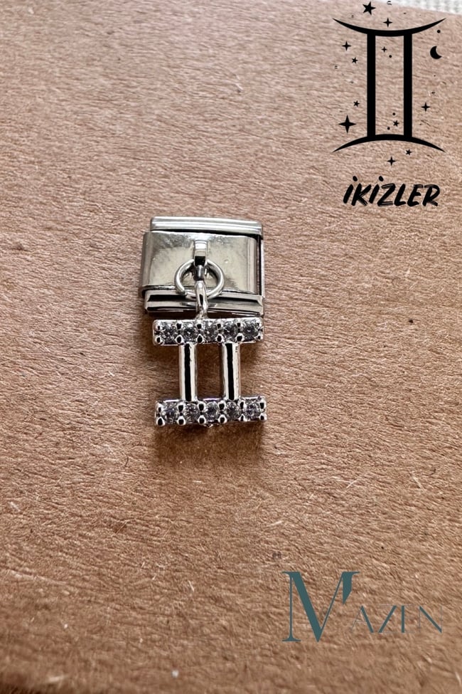 Sallantılı Burç İtalyan Bileklik Charmı İKİZLER BURCU