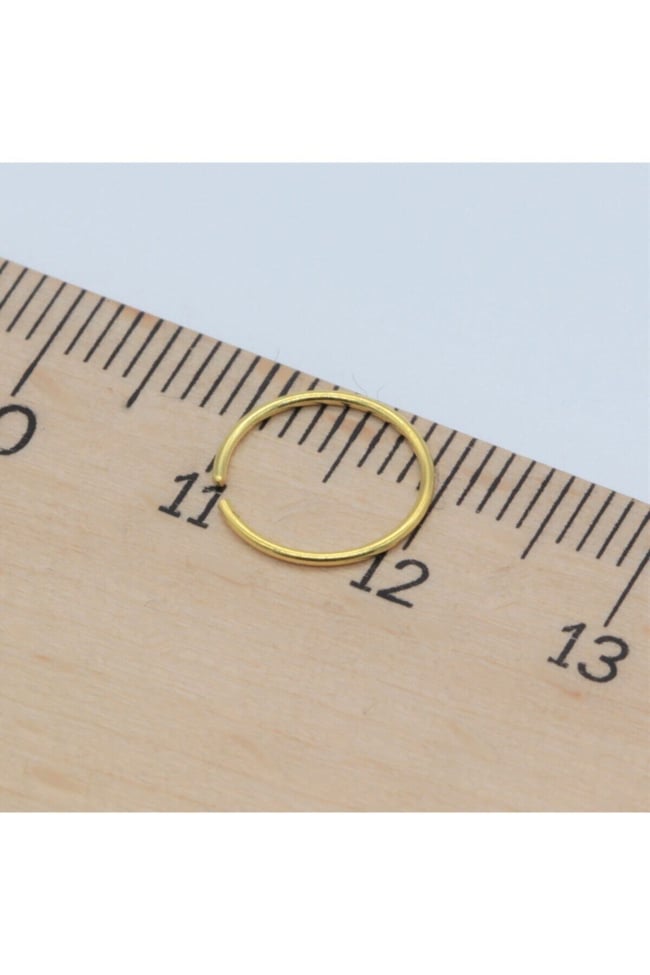 Sarı halka Hızma | 925 Ayar Gümüş Tekli Hızma | Minimalist Burun Piercing | Kadın Takı Aksesuar