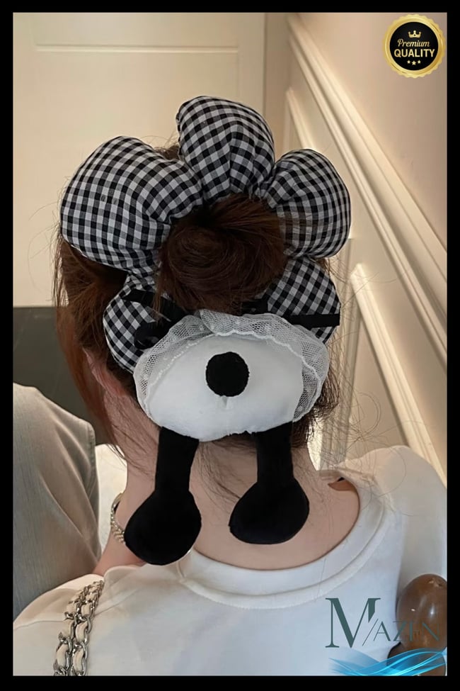 Sevimli Kawaii Peluş Topuz Toka | Ayaklı Tasarım | Kaliteli Kadın & Çocuk Lastik Saç Tokası