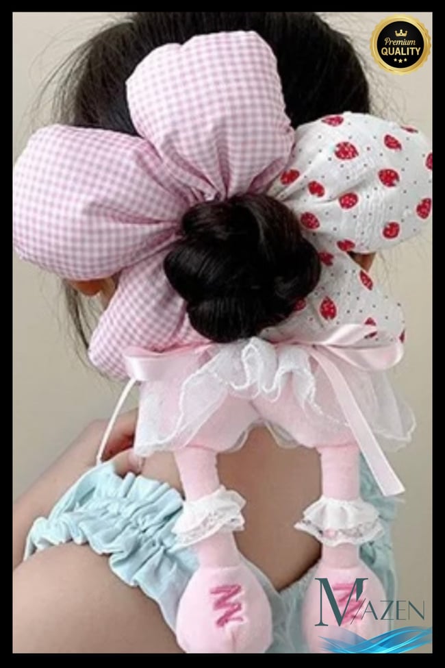 Sevimli Kawaii Peluş Topuz Toka | Ayaklı Tasarım | Kaliteli Kadın & Çocuk Lastik Saç Tokası