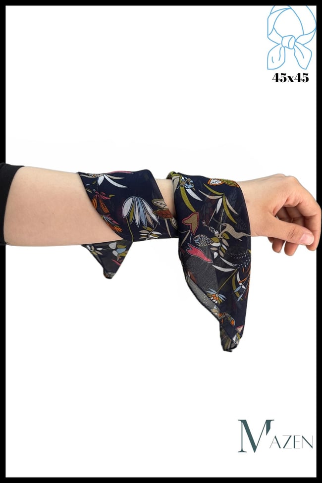 Şifon Fular 45x45 Saç, Çanta, Bilek, Boyun Aksesuarı