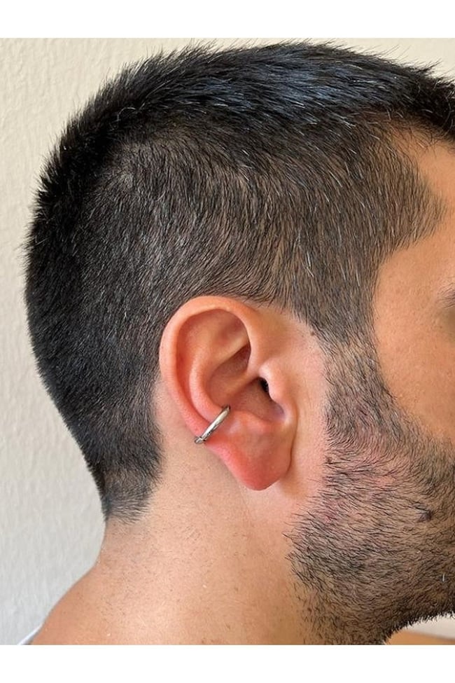Sıkıştırmalı Deliksiz Fake 316l Paslanmaz Cerrahi Çelik Unisex Küpe Kıkırdak Küpe Ear Cuff (1 ADET)