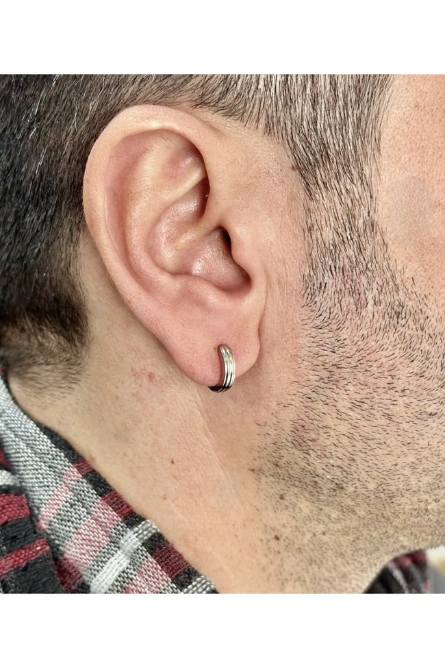 Sıkıştırmalı Fake Deliksiz Çelik Erkek Küpe Earcuff 1 Adet