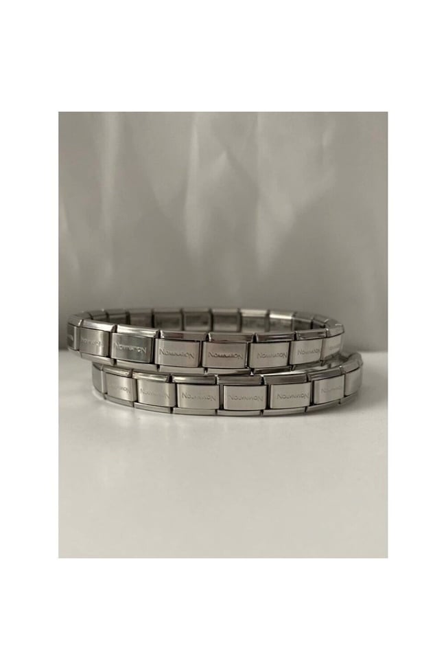 Silver İTALYAN CHARM Stainless Steel Nomination 18 CM Bileklik Çelik