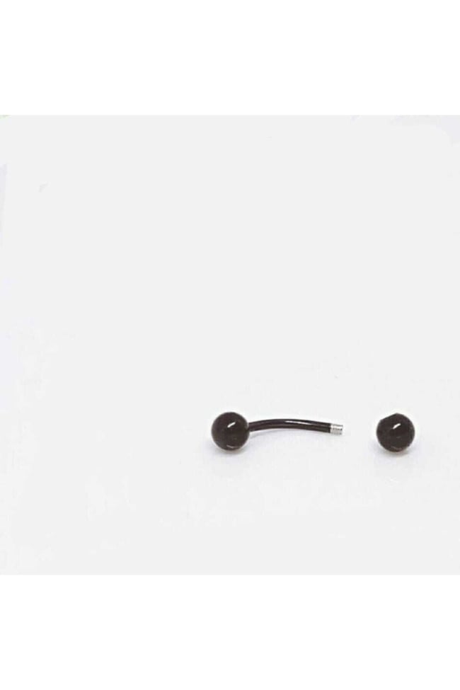 Siyah 316L Çelik Kavisli Kaş Piercing Labret | 6-8-10 mm Beden Seçenekli