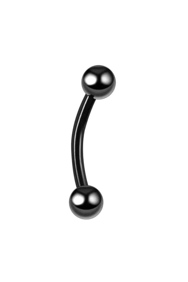 Siyah 316L Çelik Kavisli Kaş Piercing Labret | 6-8-10 mm Beden Seçenekli