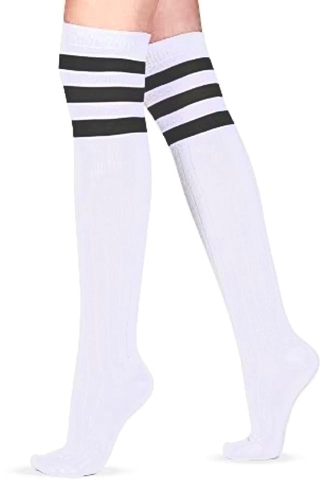 Siyah Çizgili Uzun Çorap | Dizüstü Schoolgirl Stil | Kadın Yüksek Çorap (36-42)