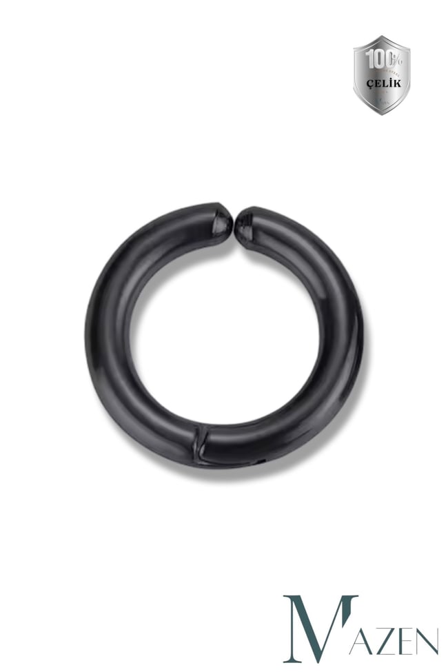 Siyah Sıkıştırmalı Deliksiz Fake 316l Paslanmaz Çelik Unisex Küpe Kıkırdak Küpe Ear Cuff (1 ADET)