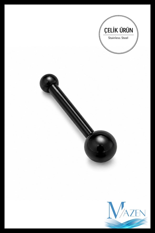 Siyah Top Uçlu Hızma Burun Piercing | 316L ÇELİK | Siyah Renk | Minimal Takı