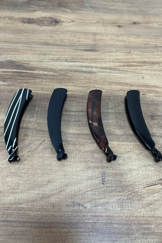 Siyah Yaylı Kaliteli Muz Toka | At Kuyruğu Tokası | 12 cm | Güçlü Tutuş