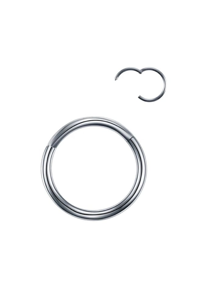 Tam Halka Piercing | 316l Cerrahi Çelik | Kararmaz | Tragus Helix Kıkırdak | Gümüş | Beden Seçenekli