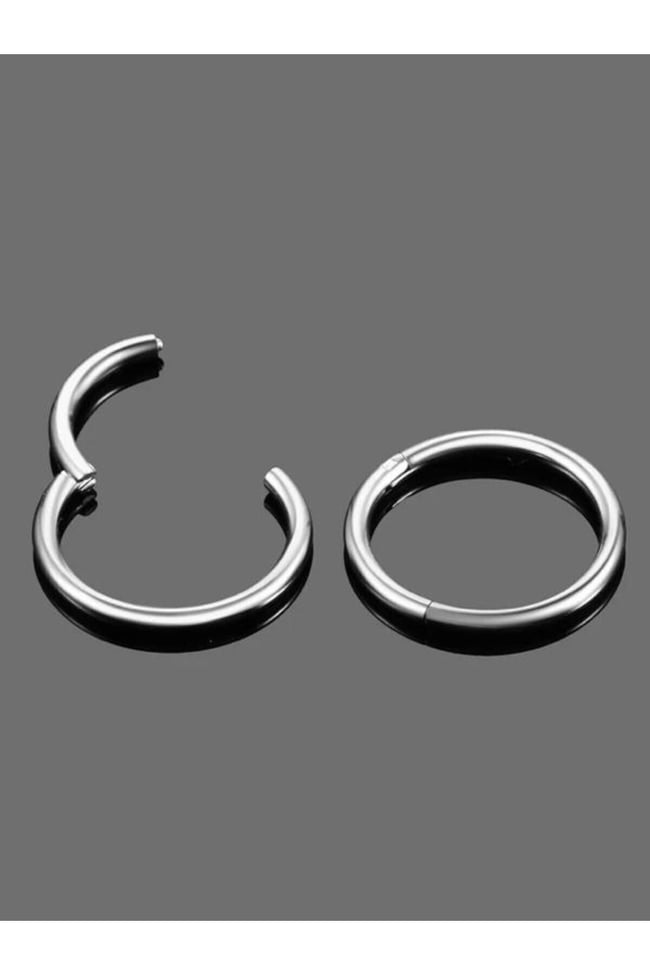 Tam Halka Piercing | 316l Cerrahi Çelik | Kararmaz | Tragus Helix Kıkırdak | Gümüş | Beden Seçenekli