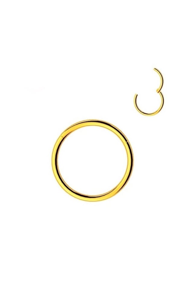 Tam Halka Piercing | 316l Cerrahi Çelik | Kararmaz | Tragus Helix Kıkırdak | Gold | Beden Seçenekli