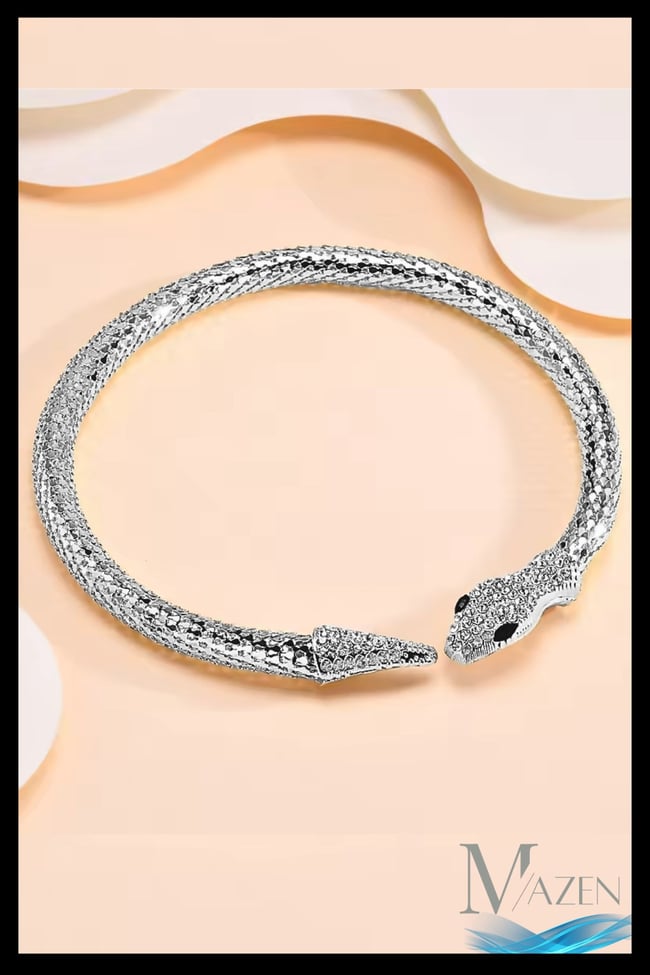 Taş Detaylı Yılan Figürlü Choker Kolye | Işıltılı Özel Tasarım | Kadın Aksesuar | Tamamlayıcı Ürün