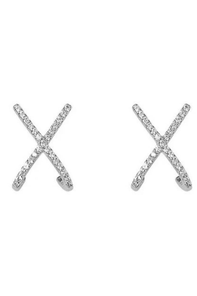 Tasarım X Küpe Çarpı Kadın Küpe VIP