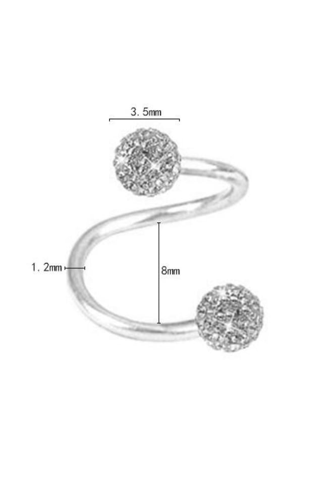 Taşlı Cerrahi Çelik Spiral Burgulu Kıkırdak Dudak Piercing Gold Renk