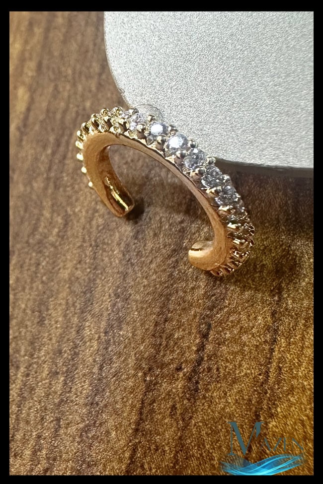 Taşlı Halka Kıkırdak Küpe | Earcuff | Kadın Takı Aksesuar | Delik Gerektirmeyen